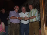 Winner Pat Recieves his prize from Pat & Terry