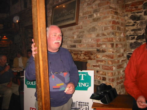 Stringfellow's newest recruit, Terry Hobdell tries out pole dancing in the Schooner