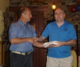 PJ accepts a prize on behalf of Lester Horgan